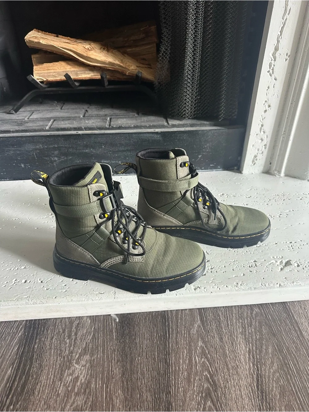 Men's Olive Green Doc Martens Combs Tech II Tactical Lace-Up Boots
